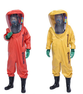 Tamamen Kapalı Ppe Tehlikeli Madde Kıyafeti Sınıf 3 Ağır Kimyasal Koruma